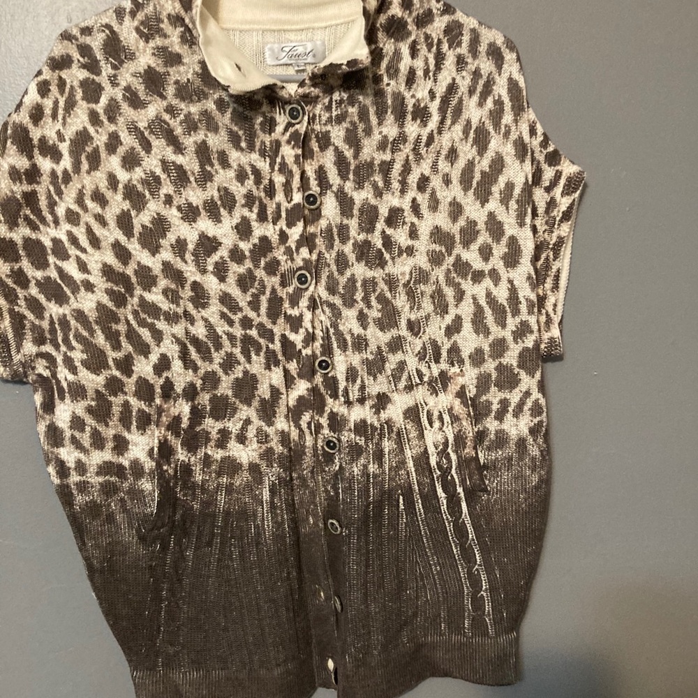 Faust Couture Italian sweater animal print Sz L